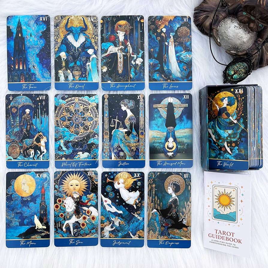 Amazon.com: DPEHAKMK Azure Arcana Tarot Deck, 78 Tarot Cards with