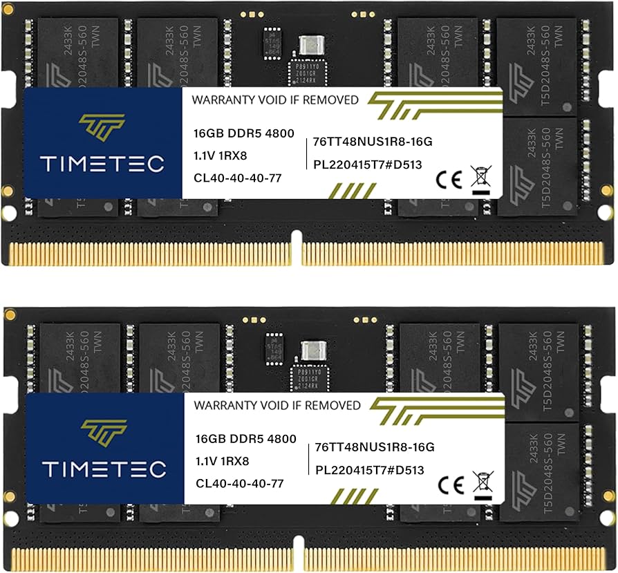 Timetec 32GB KIT(2x16GB) DDR5 4800MHz PC5-38400 Unbuffered Non-ECC