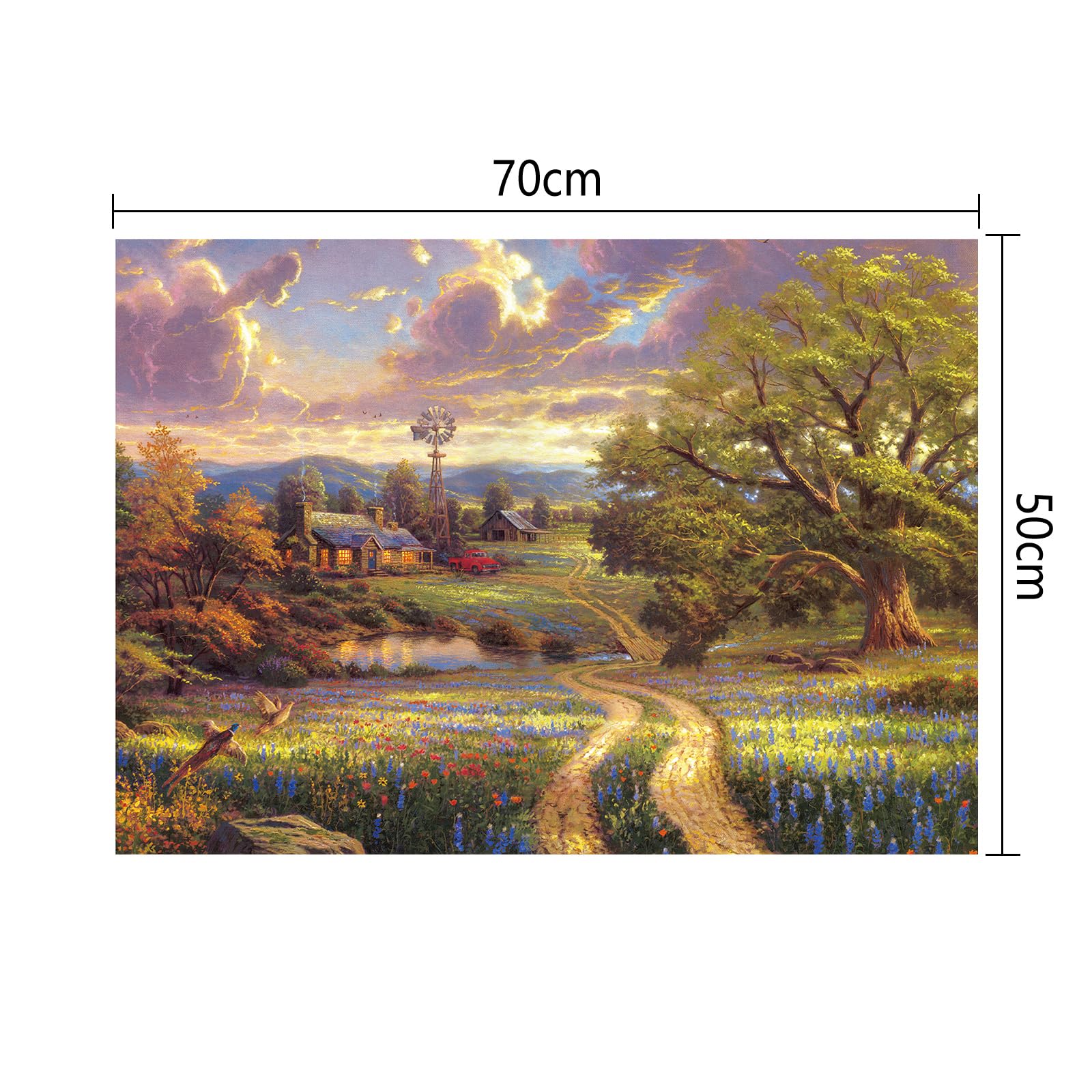 Amazon | CHengQiSM 1000ピース ジグソーパズル Thomas Kinkade 田園