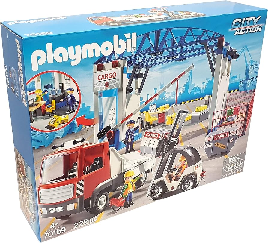 Amazon.com: Playmobil - 70169 - Megaset Cargo Hall with Fork-Lift