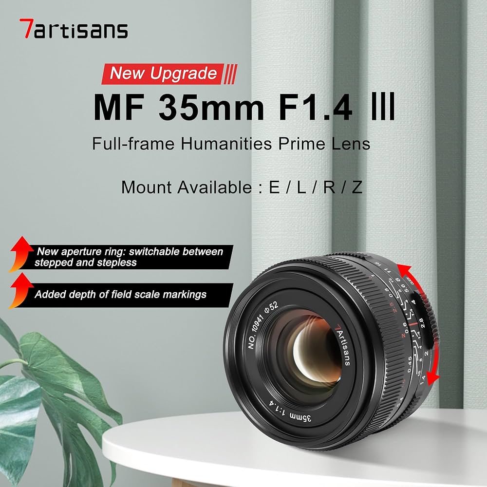 Amazon.co.jp: 7artisans 35mm F1.4 Mark Ⅲ フルフレーム マニュアル