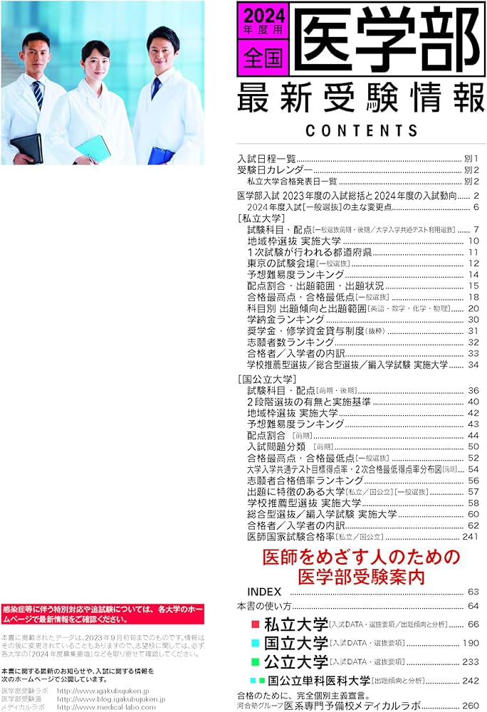 全国医学部最新受験情報 2024年度用 | 河合塾グループ医系専門予備校