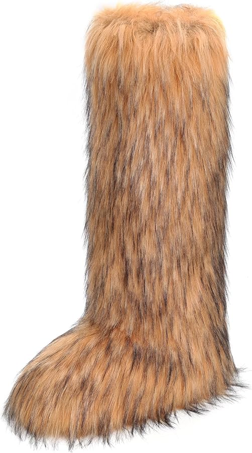 Amazon.com | ZVC Women's Faux Fur Boots - Warm & Stylish Knee-High