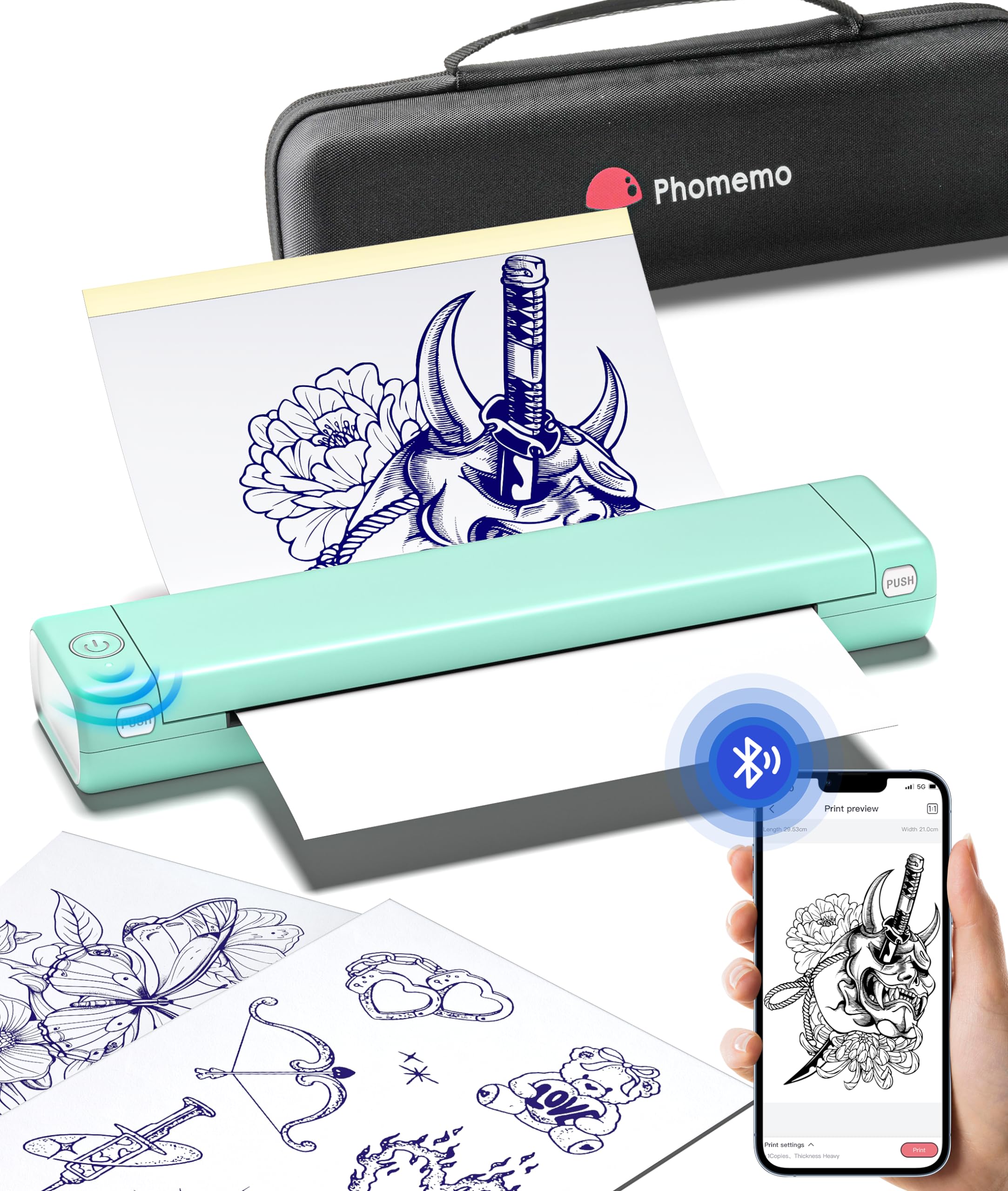 Amazon.com: Tattoo Printer, M08F Bluetooth Tattoo Stencil Printer