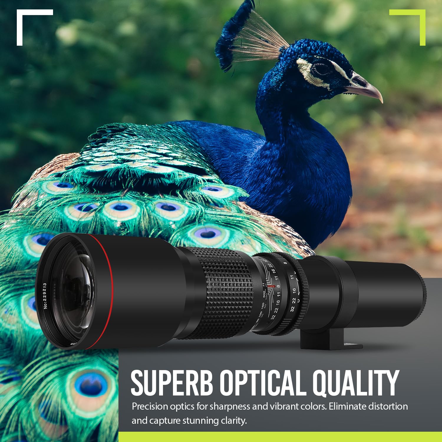 Amazon | ハイパワー500mm/1000mm F/8手動望遠レンズ、ブラック。Canon