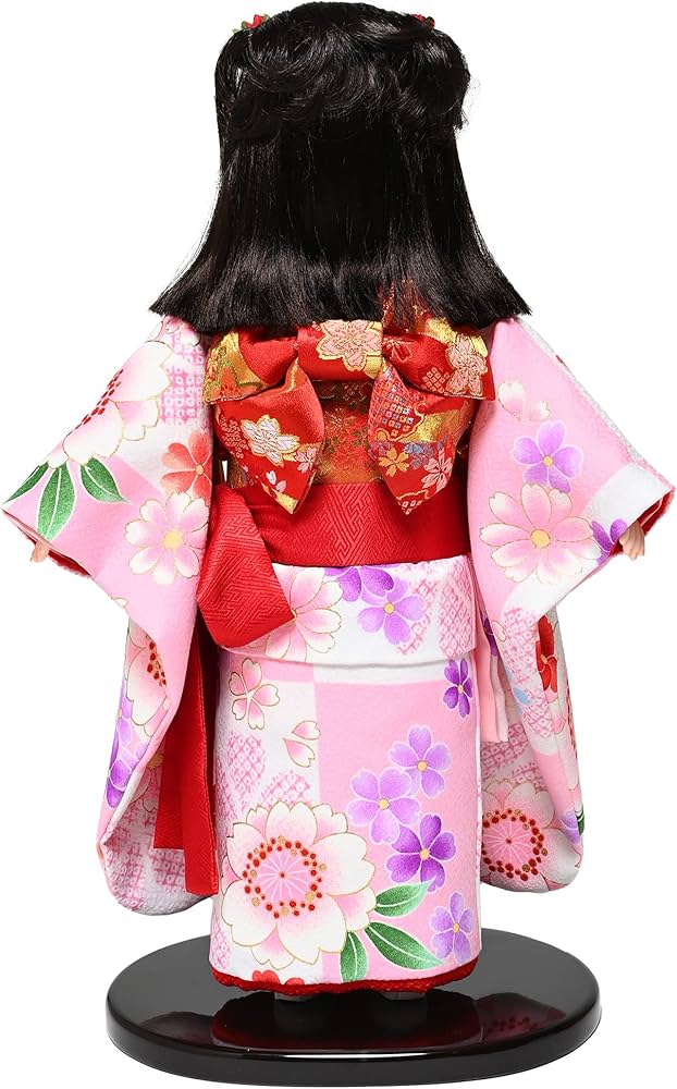 市松人形 薄いピンクの着物 少々難あり 市松人形 薄いピンクの着物