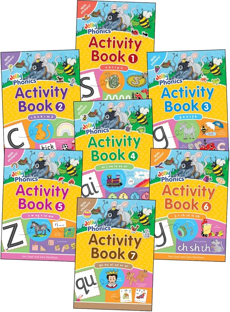 Jolly Phonics Activity Books 1-7: in Precursive Letters (British