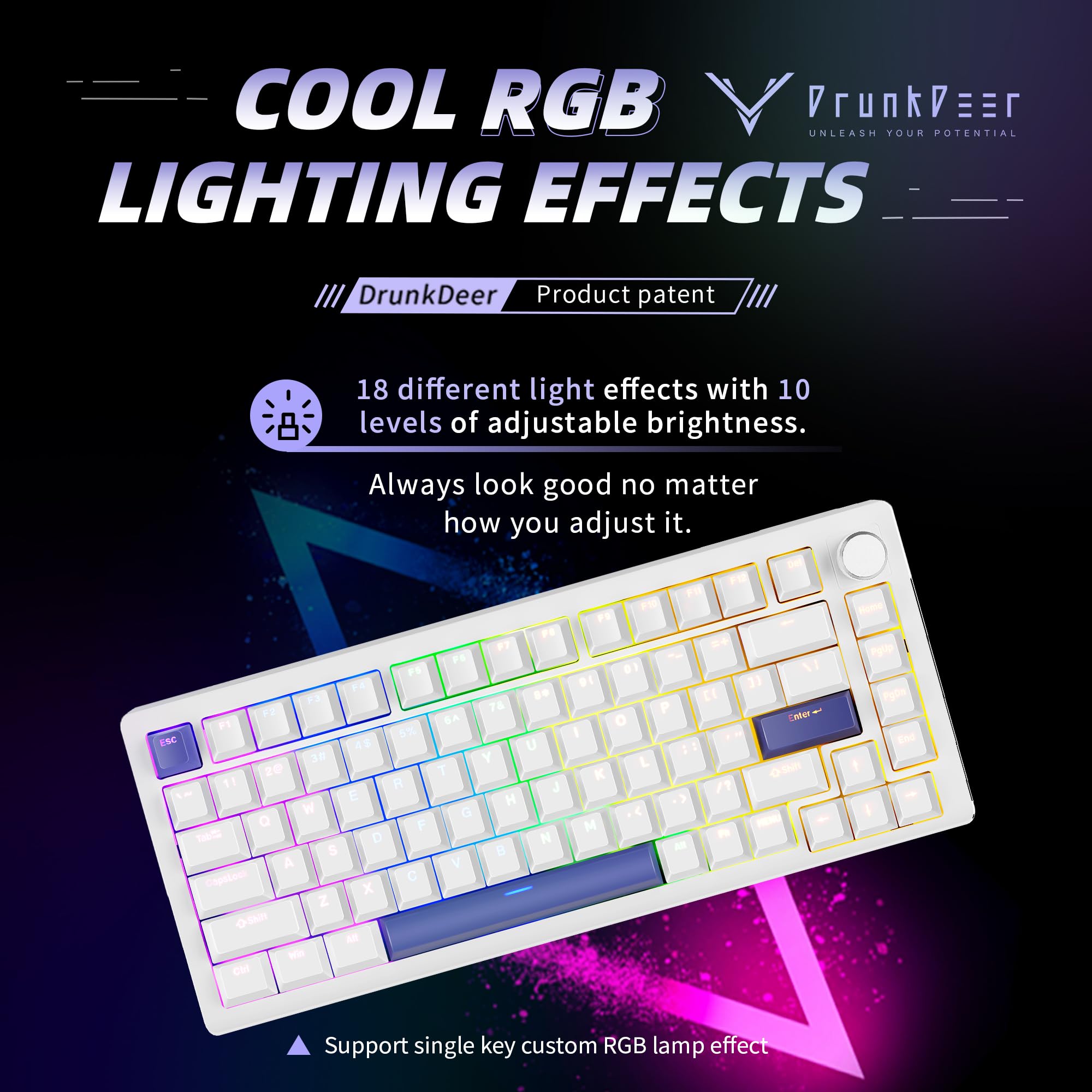 Amazon | DrunkDeerA75 ラピッドトリガー キーボード メカニカル 82