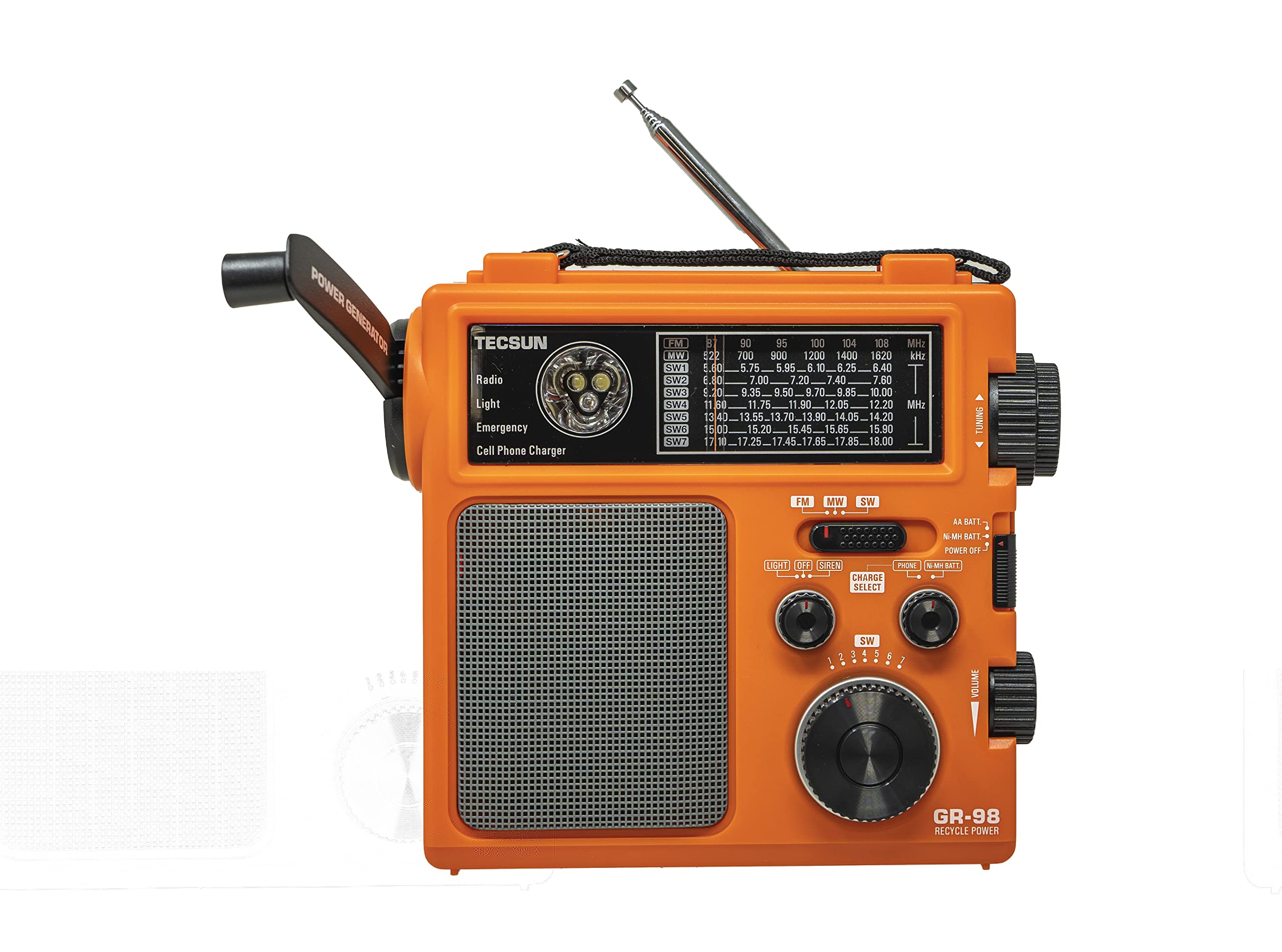 Amazon.com: Tecsun GR-98 Hand Crank DSP AM/FM & 7-Band Shortwave