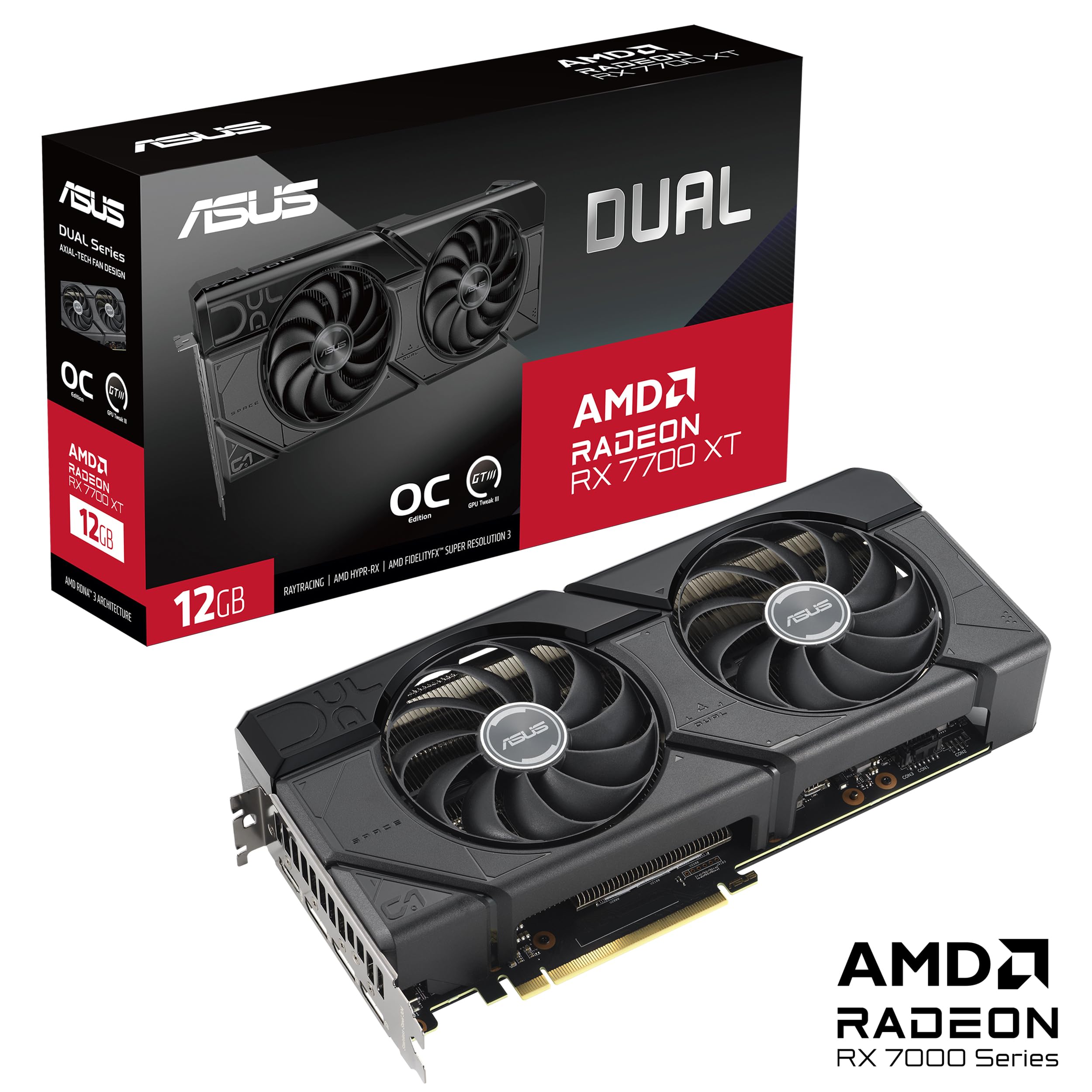 Amazon | ASUS DUAL RX7700 XT OC, PCIe4, 12GB DDR6, HDMI , 3 DP