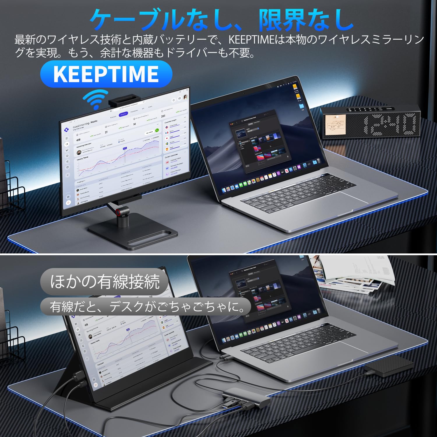 Amazon.co.jp: KEEPTIME ワイヤレス モバイルモニター 15.6インチ 1920
