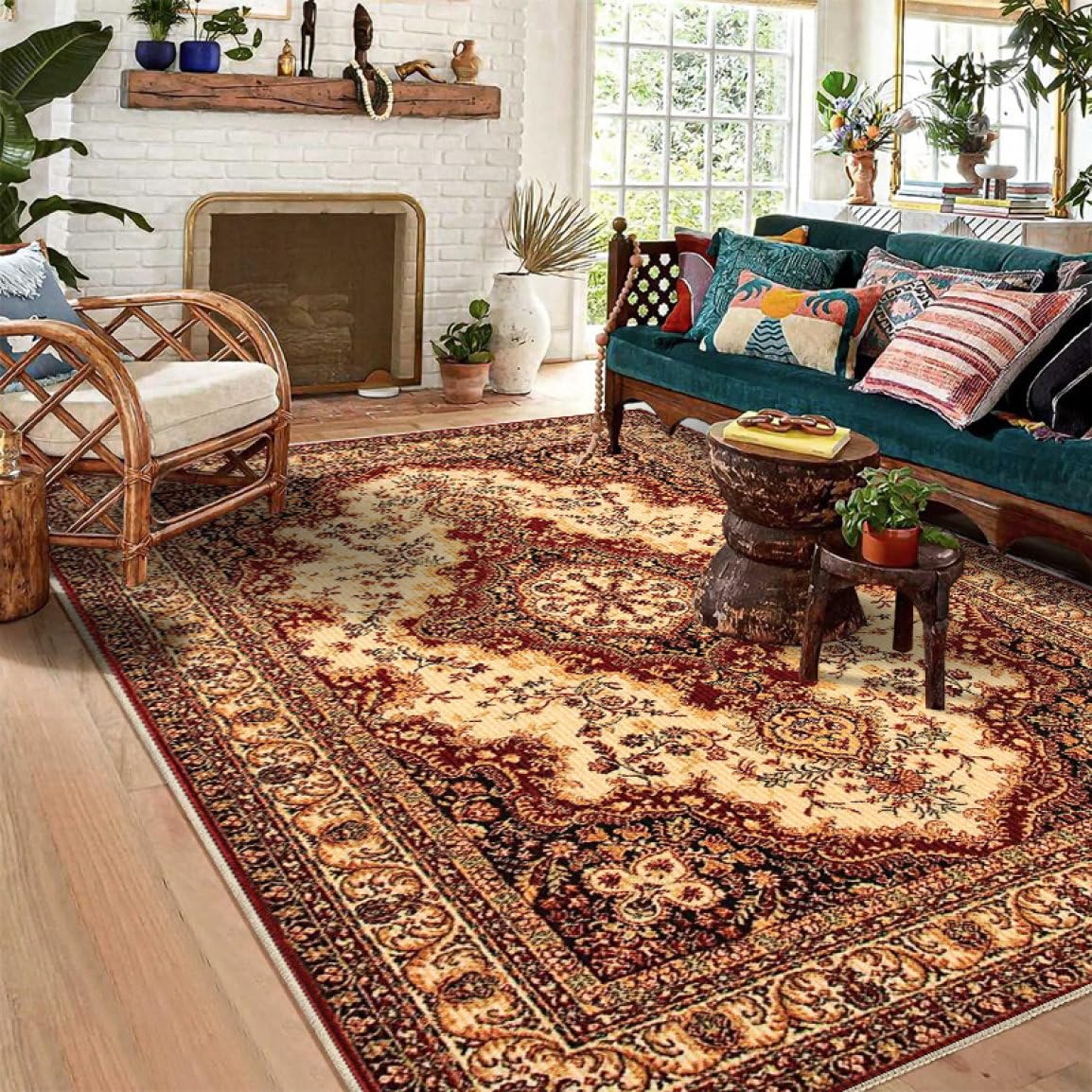 Amazon｜[NHYGDY] 大判 ラグマット 夏用 アメリカンカントリー