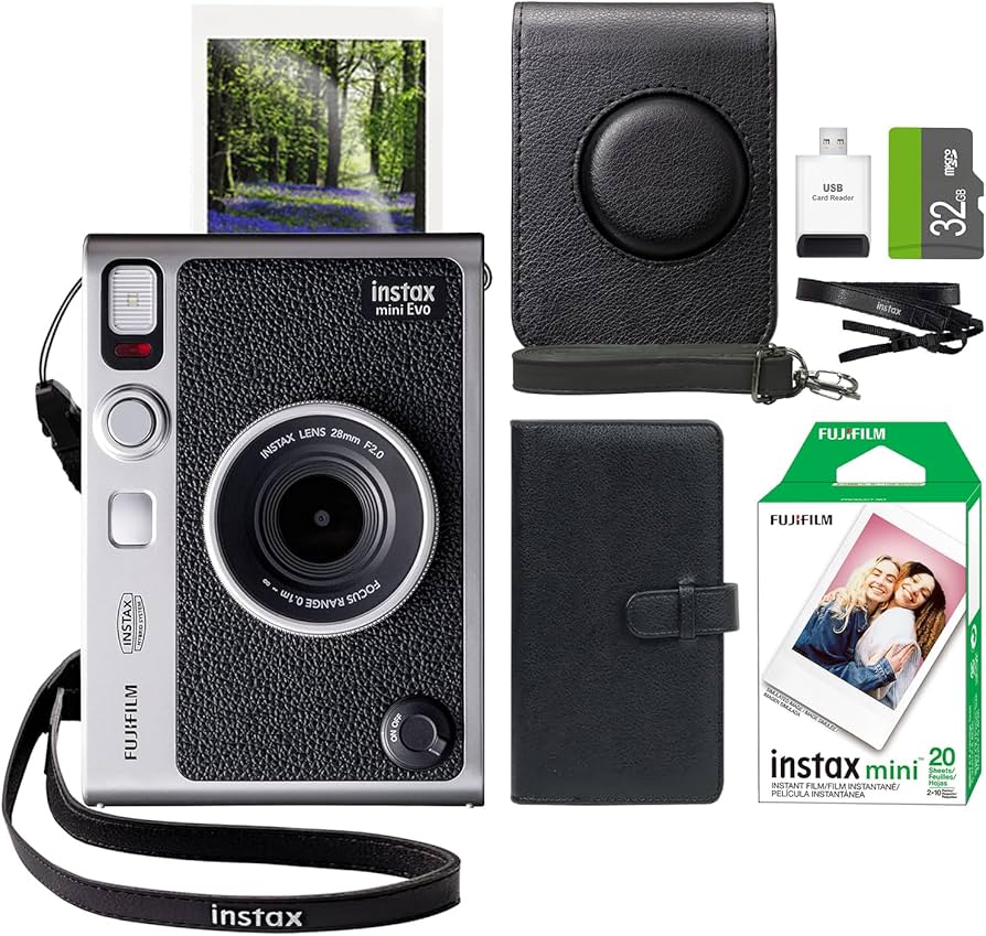 Amazon.com : FUJIFILM INSTAX Mini EVO Hybrid Instant Camera Black