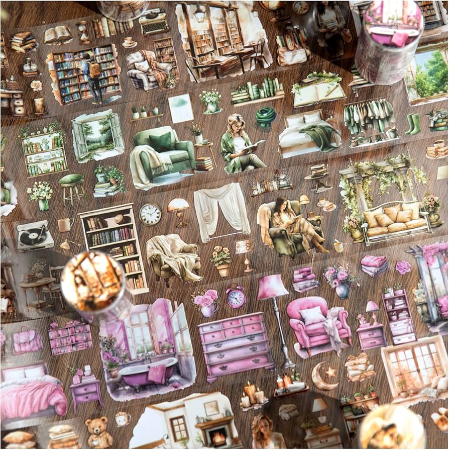 Amazon.co.jp: Ta Merry シール コラージュ 素材 マスキングテープ