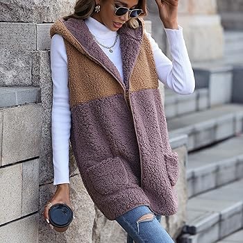 XUNRYAN Women's Winter Sherpa Fleece Jacket Lightweight Vest