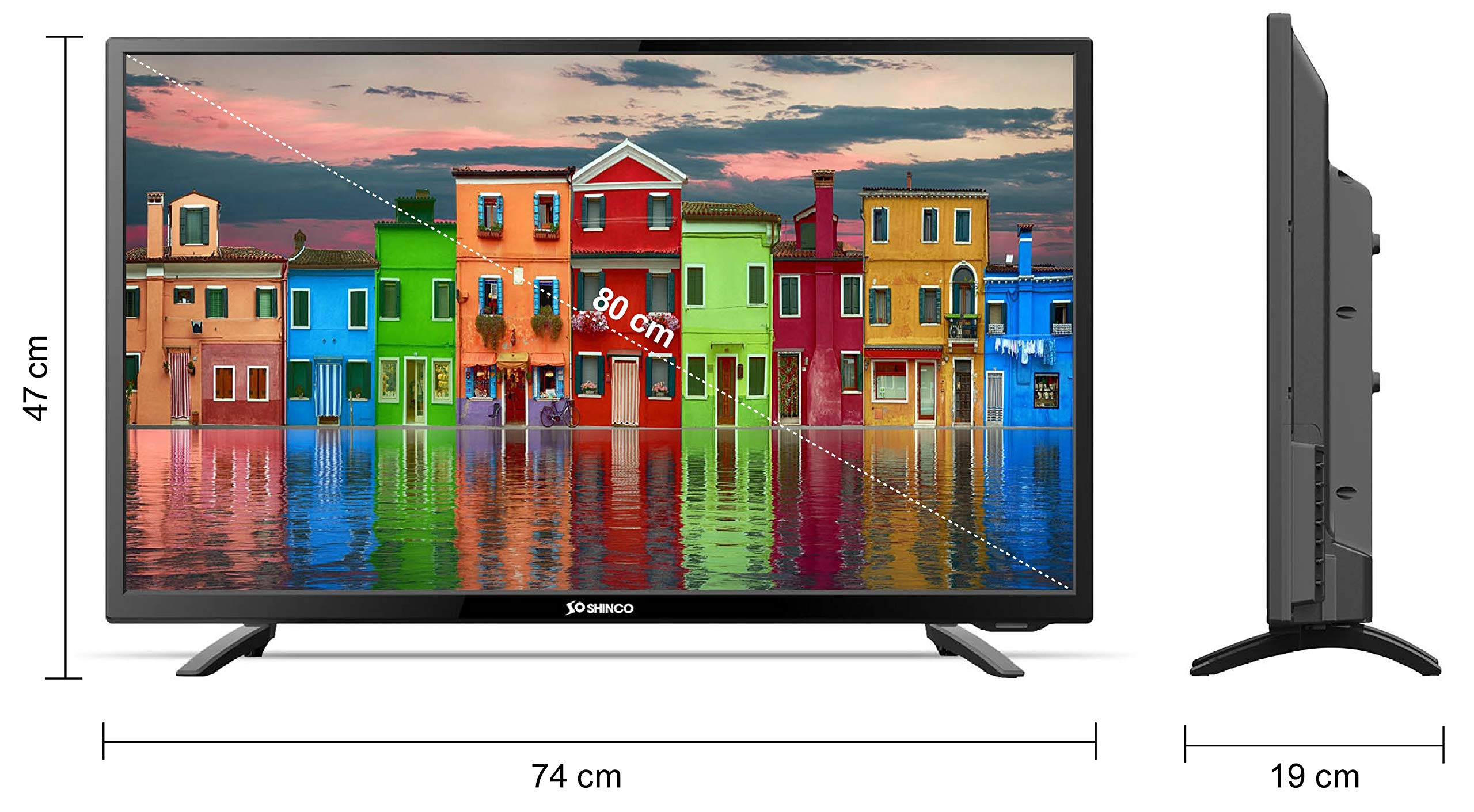 Shinco 80 cm (32 Inches) HD Ready LED TV SO3A (Black) (2018 model