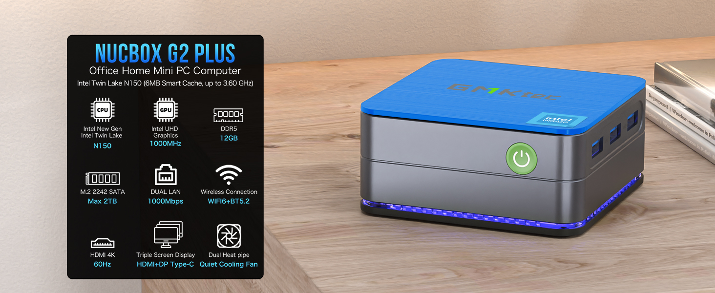 Amazon.com: GMKtec Desktop Mini PC Intel N150 Processor (Turbo 3.6