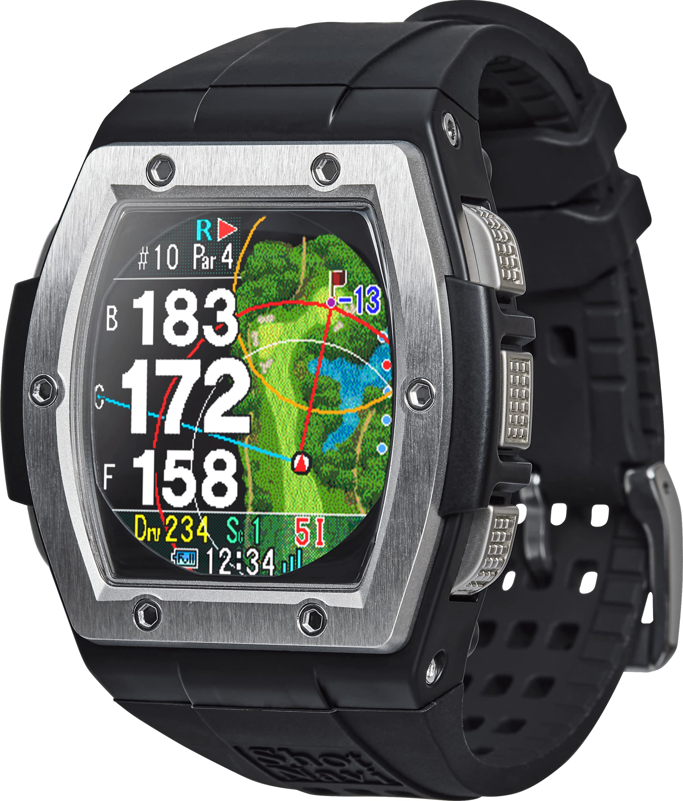 Amazon | Shot Navi Crest(ショットナビ) ブラック×シルバー GPSゴルフ