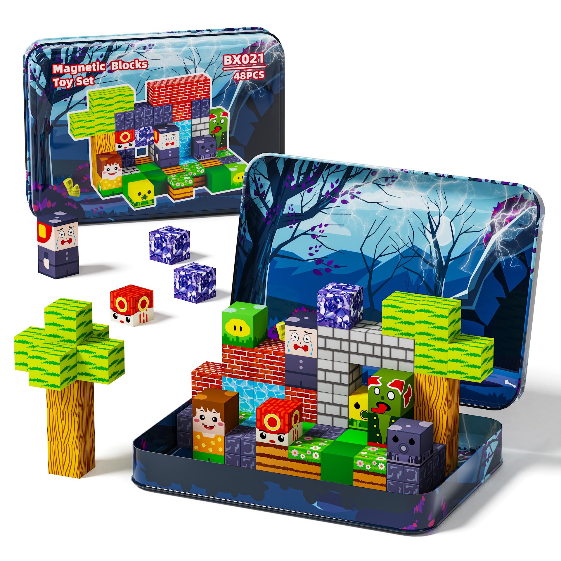 Amazon.com: Voxifyx Magnetic Building Blocks, 48 Piece Set with