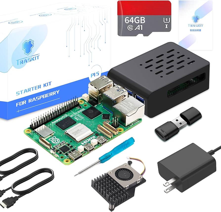 Amazon.com: TRASKIT Starter Kit for Raspberry Pi 5 8GB RAM,Pre