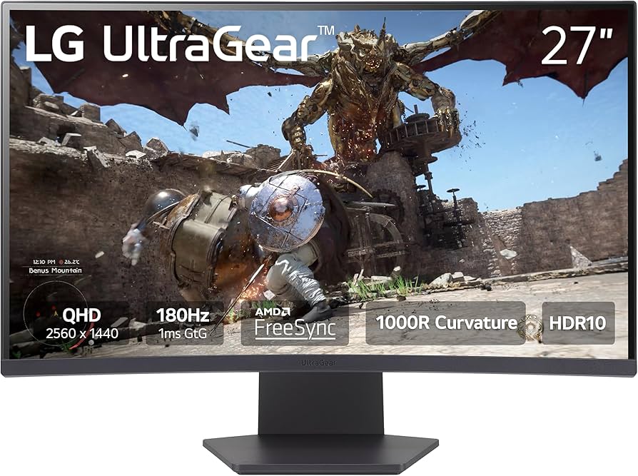 Amazon.com: LG 27GS60QC-B Ultragear Curved Gaming Monitor 27-Inch