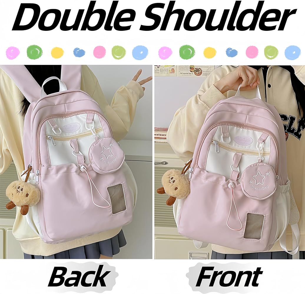 Amazon.com: UINSUE Kawaii Backpack Double Shoulder Bag with Cute