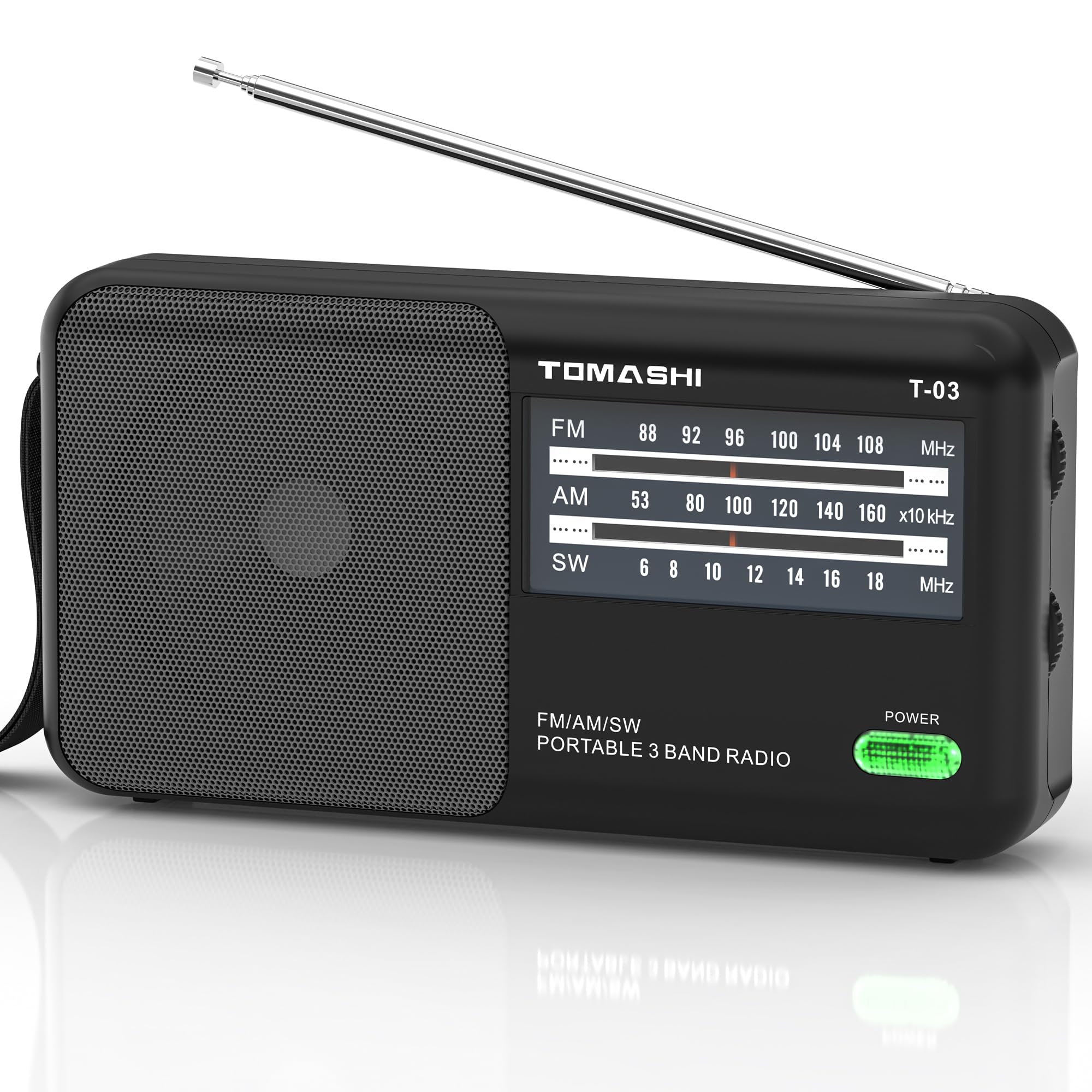 Amazon.com: TOMASHI Portable AM FM Shortwave Radio with Large Knob