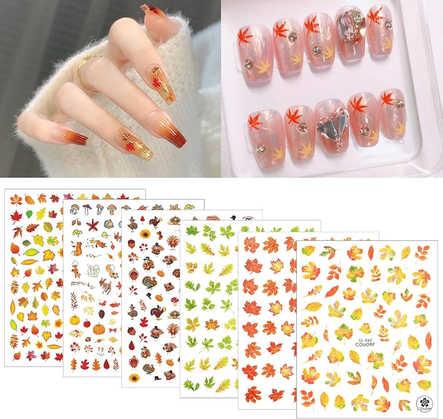 Amazon.co.jp: Chisafly ネイルシール 秋 紅葉 もみじ ネイルパーツ