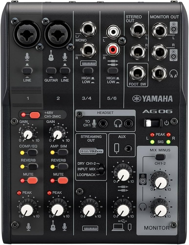 Amazon.com: Yamaha AG06MK2 Black 6-Channel Live Streaming Loopback