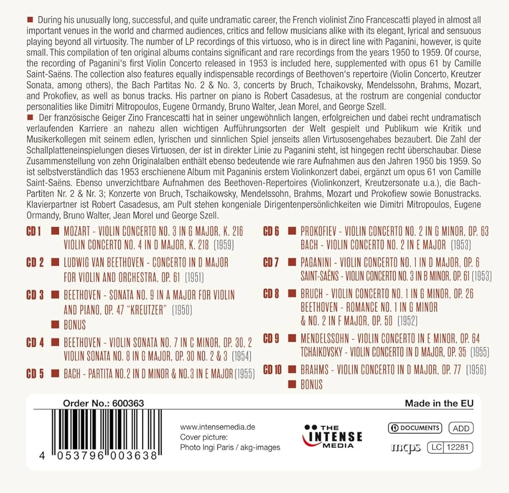 FRANCESCATTI,ZINO - Milestones Of A Legend - Amazon.com Music