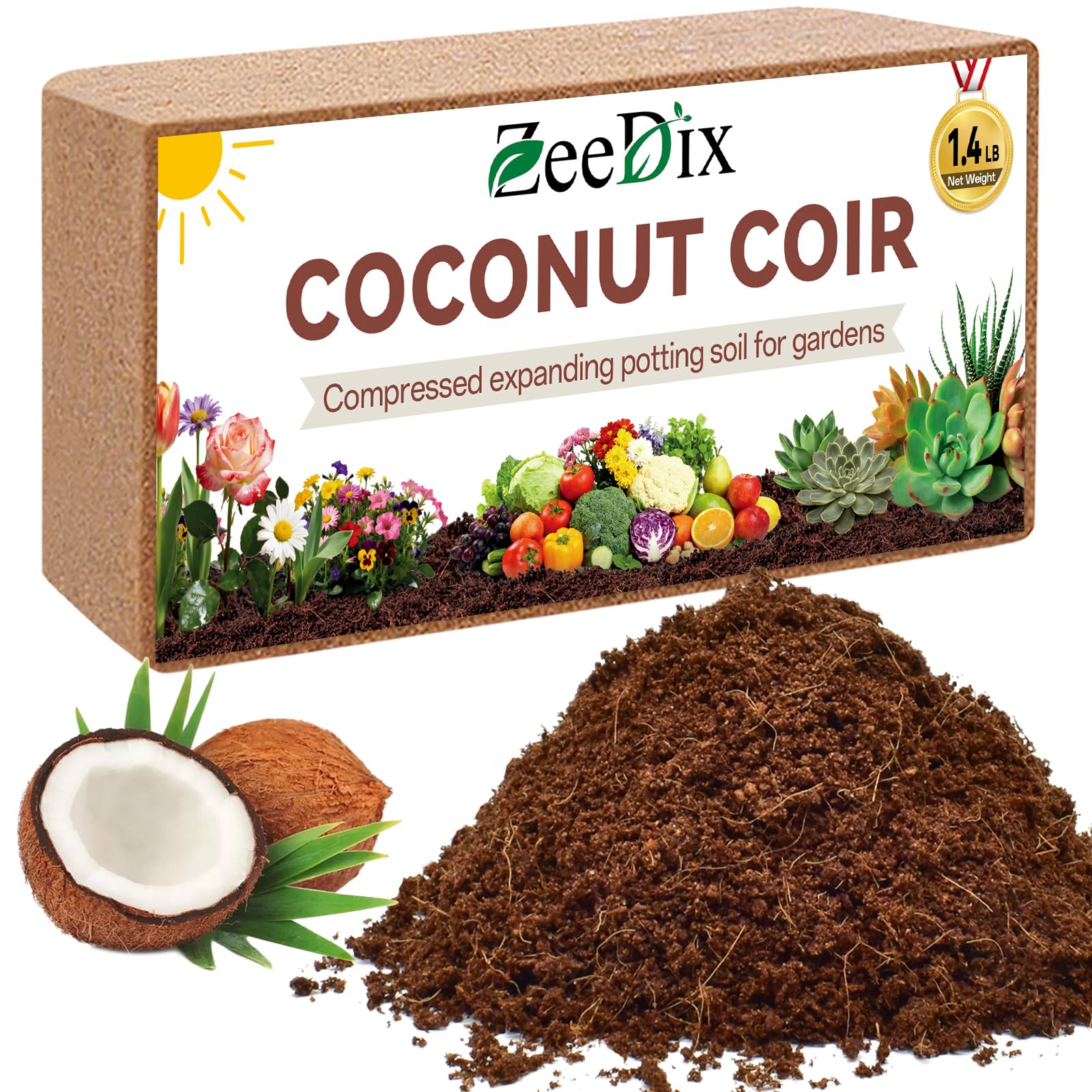Amazon.com : ZeeDix 1 Pack Coco Coir Brick, 100% Organic