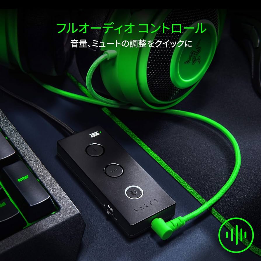 Amazon.co.jp: Razer Kraken Green ゲーミングヘッドセット + THX USB