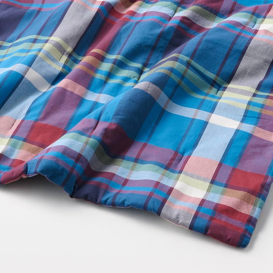 Amazon｜無印良品 マドラスチェック 薄掛ふとん ブルーチェック S