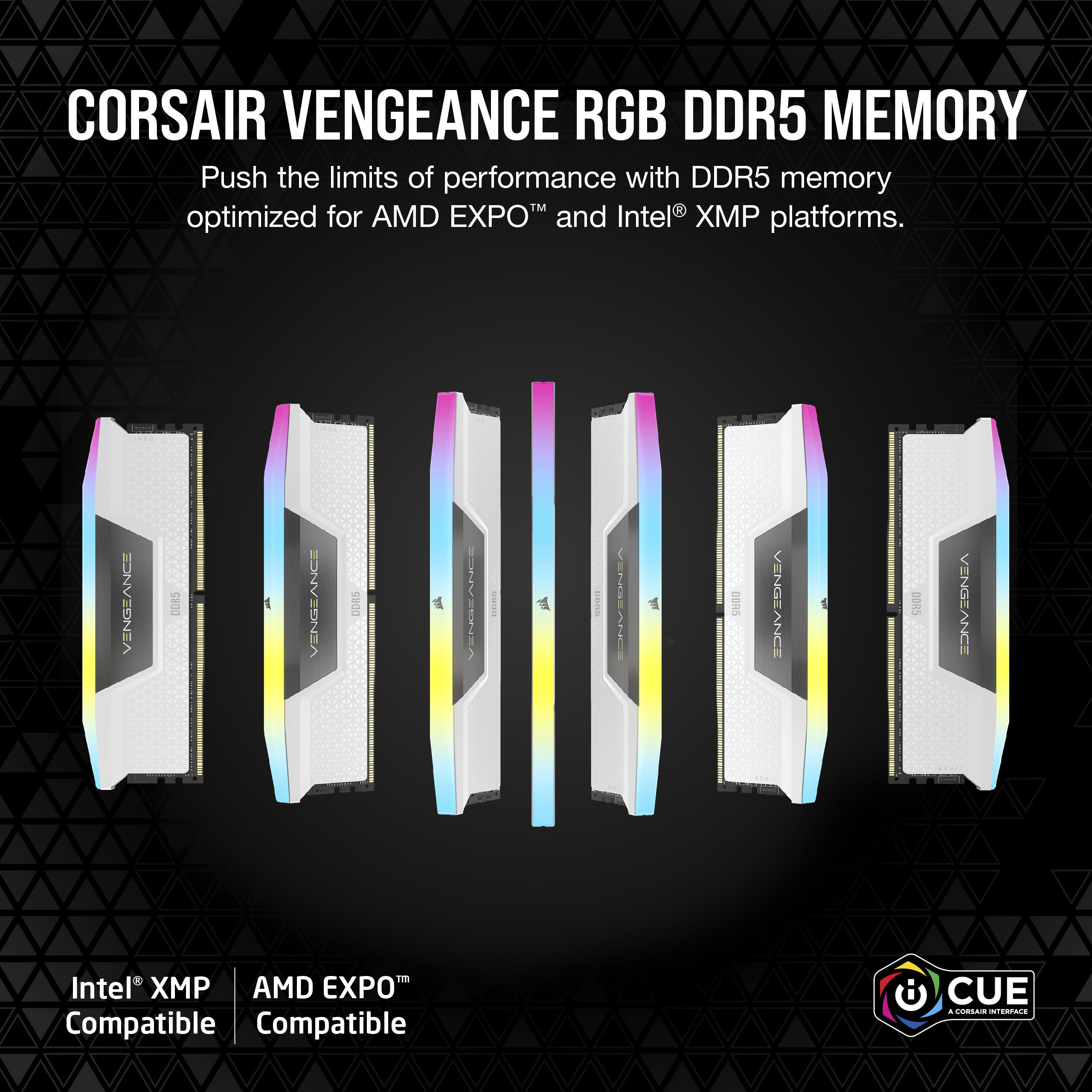 CORSAIR Vengeance RGB DDR5 RAM 32GB (2x16GB) 6400MHz CL36-48-48