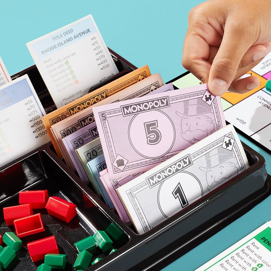 Amazon | モノポリーボードゲーム | ストレージトレイと大きなトークン