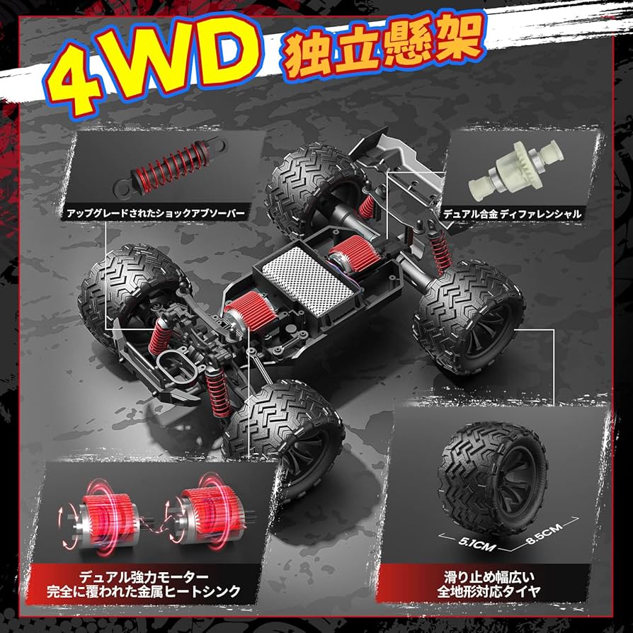 Amazon.co.jp: DEERC ラジコン ラジコンカー オフロード ダブル