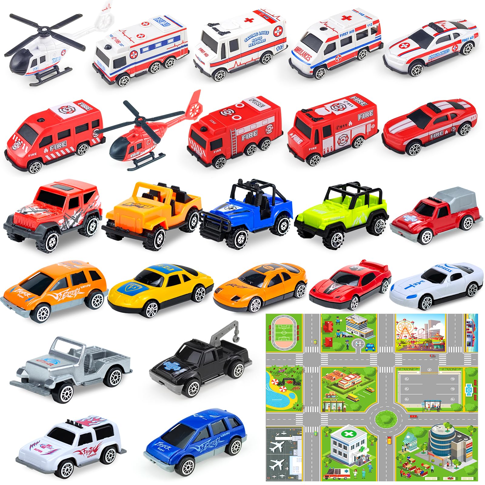 Amazon.co.jp: ミニカー セット 車 おもちゃ 車セット 超豊富な24点