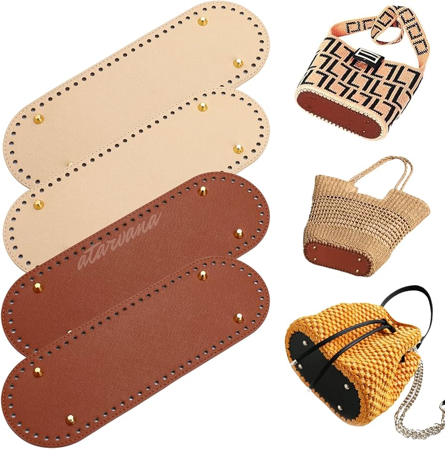Amazon.com: 4 Pcs PU Leather Bag Bottom Shaper with Holes for DIY