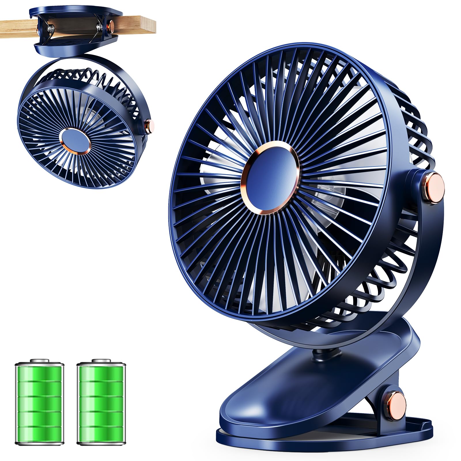 Amazon | iNeibo 卓上扇風機 クリップ 小型 USB扇風機 【4000mAh大容量