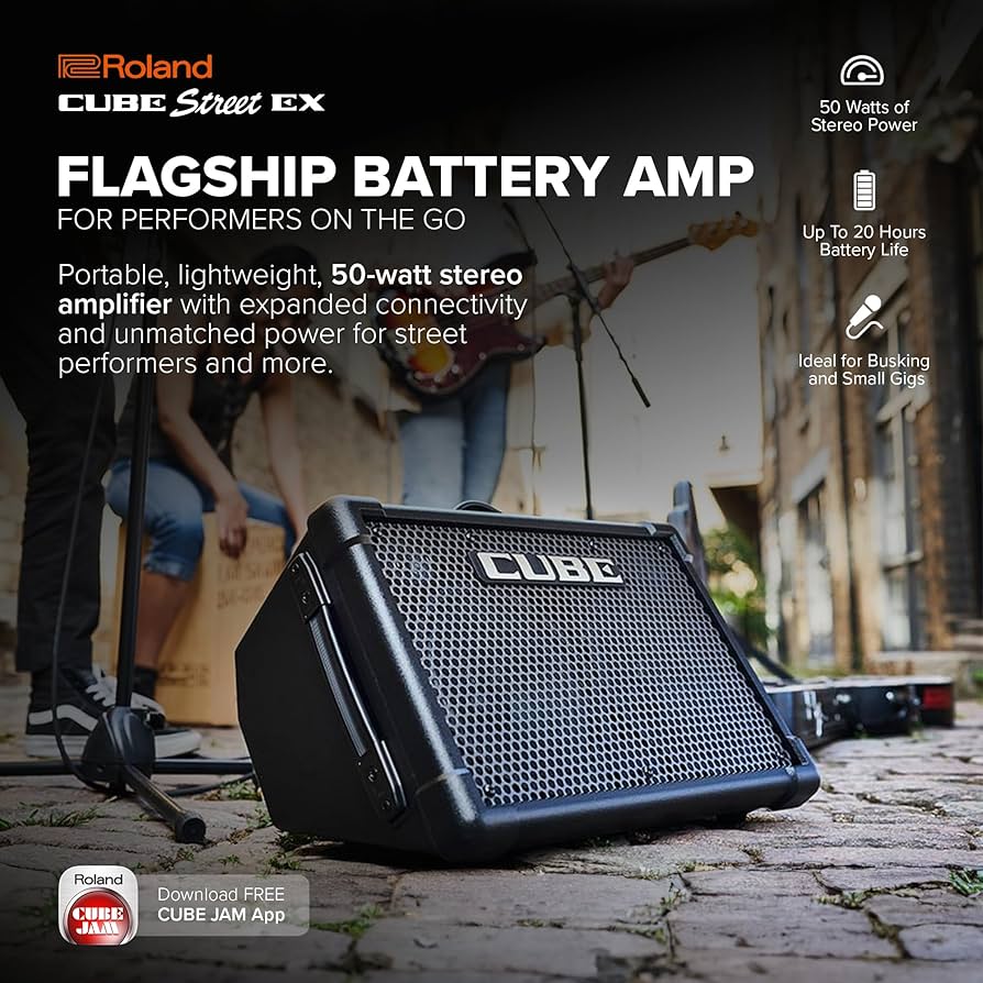 Amazon.com: Roland Cube Street EX | Battery-Powered 50W Stereo