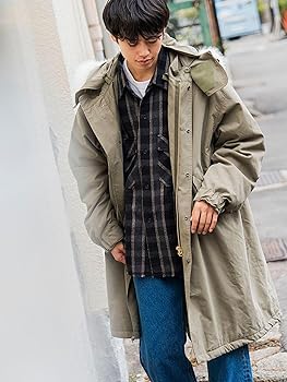 Amazon.co.jp: [ビームスハート] コート フード付き モッズコート