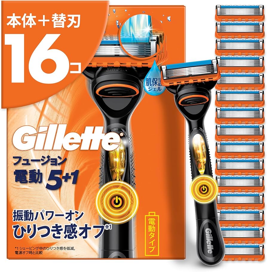 Amazon.co.jp: Gillette ジレット 髭剃り 電動 本体 替刃 16個