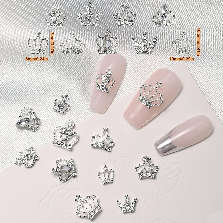 Amazon.co.jp: ネイルパーツ 王冠 36個セット 3D 立体 可愛い キラキラ