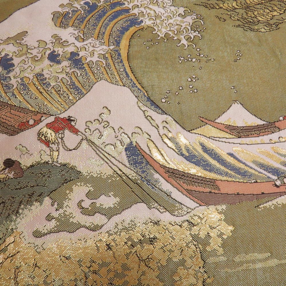 純金箔 プラチナ箔 帯 葛飾北斎 富嶽三十景 元値68万円の品 純金箔