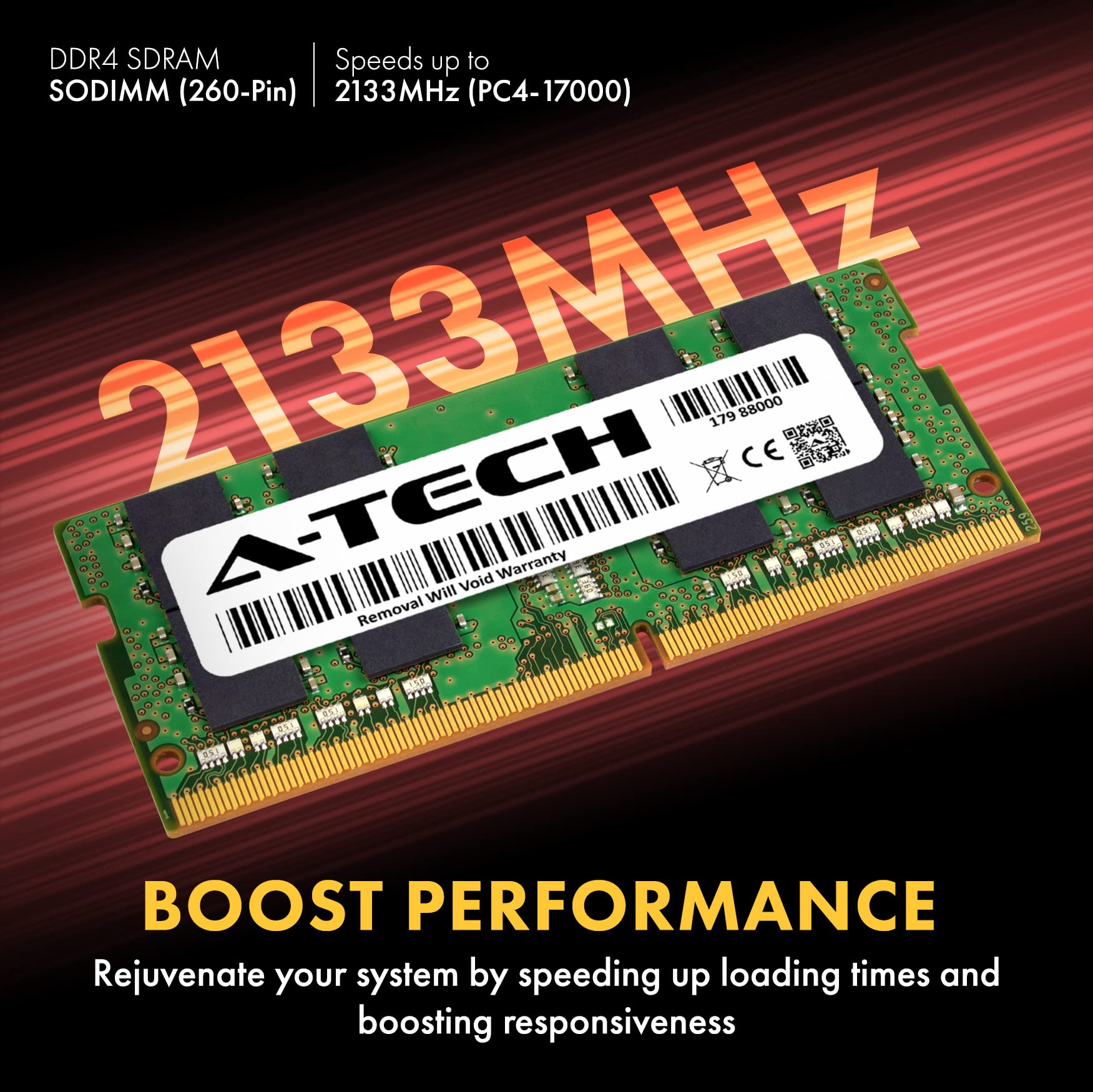 A-Tech 32GB (2x16GB) DDR4 2133 MHz SODIMM PC4-17000 (PC4-2133P