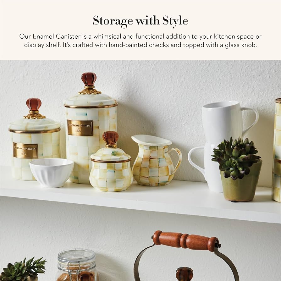 Amazon.co.jp: MACKENZIE-CHILDS 羊皮紙チェック エナメルキャニスター