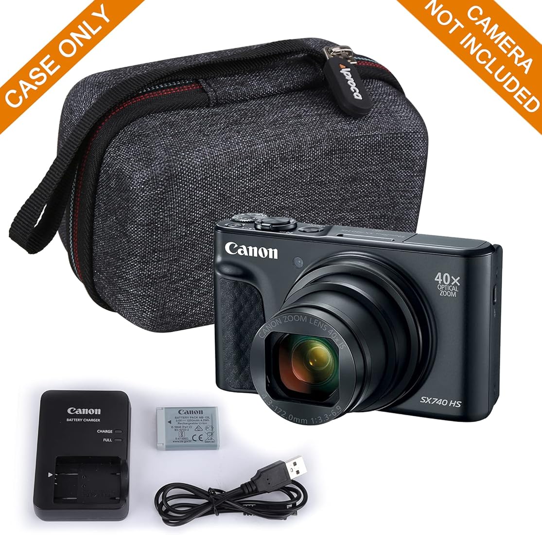 Canon PowerShot SX740 HS BKと予備バッテリー、ケース楽天市場