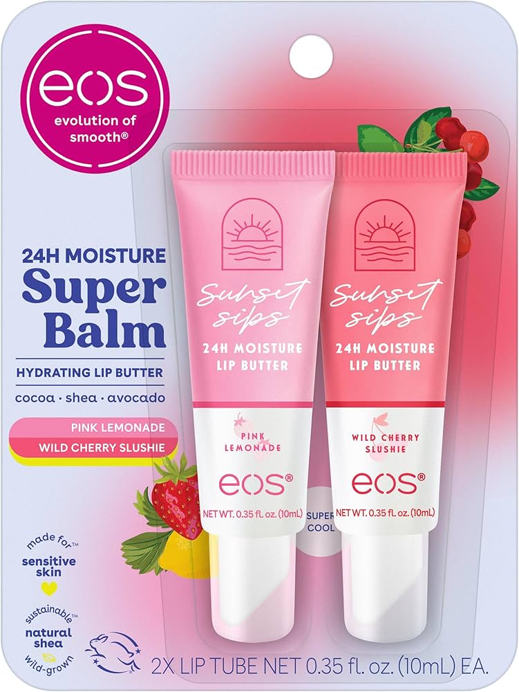 Amazon.com : eos 24H Moisture Super Balm - Pink Lemonade & Wild