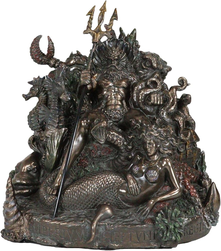 Amazon.co.jp: Ebros ギリシャ神話 海の神 ポセイドン トライデント像