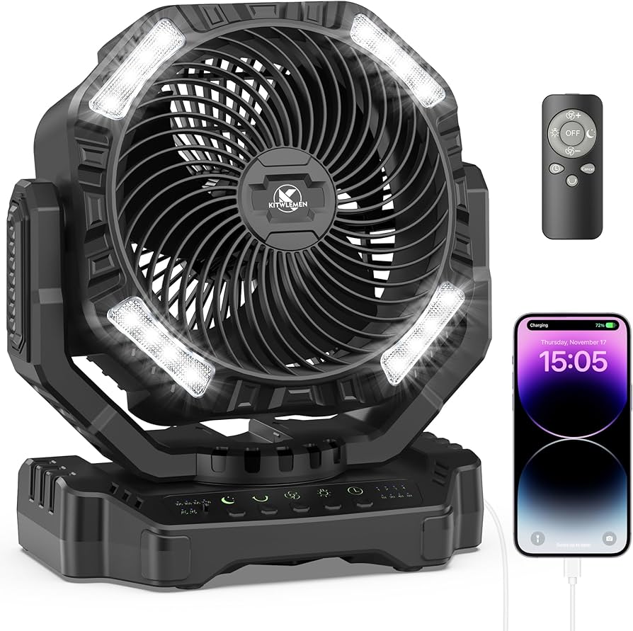Amazon.com: 40000mAh Battery Powered Camping Fan - 136H Max